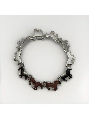 Silver Horse Bracelet Magnetic Closure Clasp Western Country Farm Equestrian